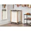 Left. TRINITY - BASICS 2-Bag Bamboo Laundry Cart Bronze Poles - Bronze.