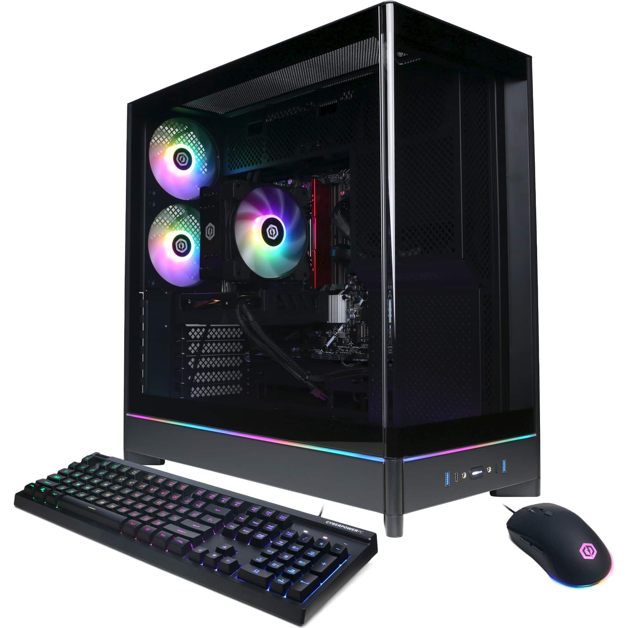 CyberPowerPC - Gaming Desktop - Intel Core i5-14400F - Intel Arc B580 12GB - 16GB DDR5 - 2TB PCIe 4.0 SSD - Black - Front_Zoom
