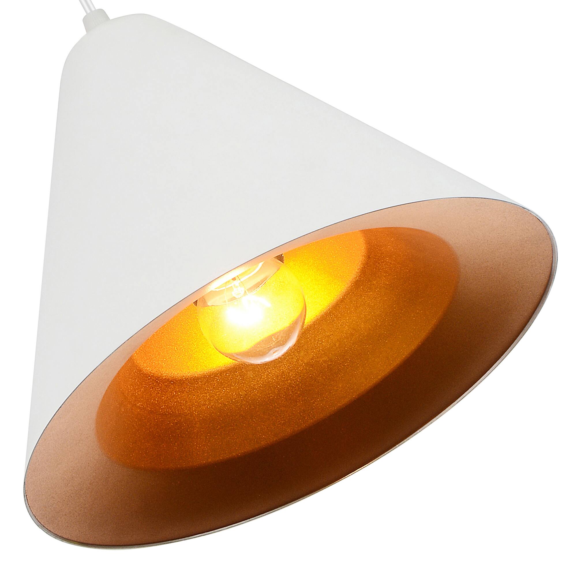 Back. CWI Lighting - Keila 1 Light Down Pendant With Matte White & Gold Finish - Matte White.