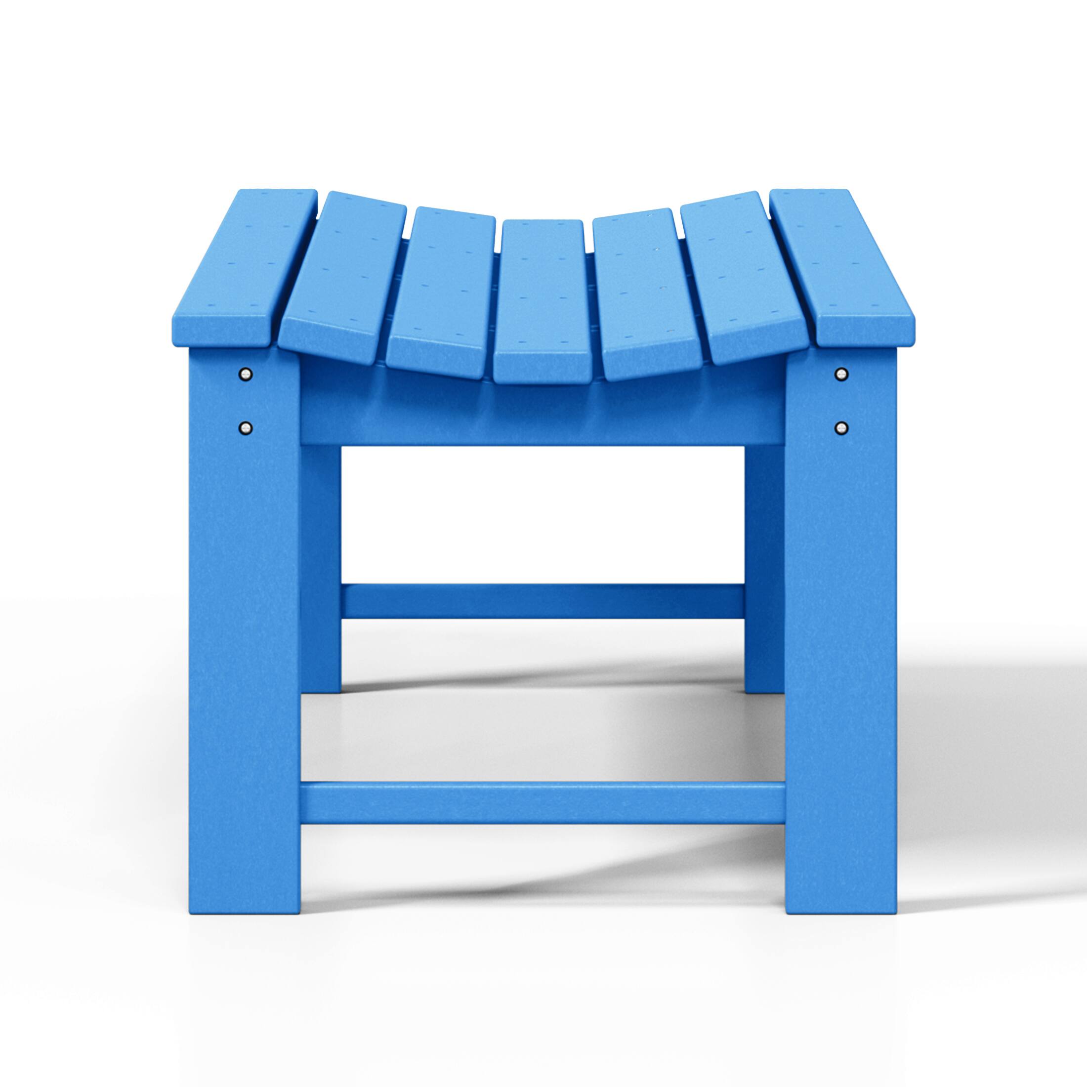 Left. WestinTrends - WestinTrends Malibu 48" length backless Poly Wood Outdoor / Garden bench - Pacific Blue.