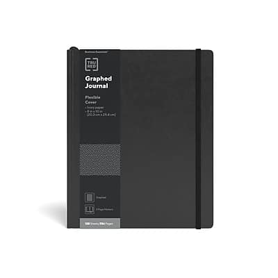 TRU RED - Large Flexible Cover Graph Journal - Black