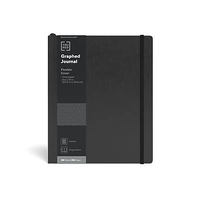 TRU RED Graphed Journal  
Flexible Cover  
203 x 304 Pagers  
100% Recycled Paper  
100 Sheets (200 Pages)  
0.33 lbs. (150 g)  
Graphed  
1/8" Ruled  
100% Recycled Paper
