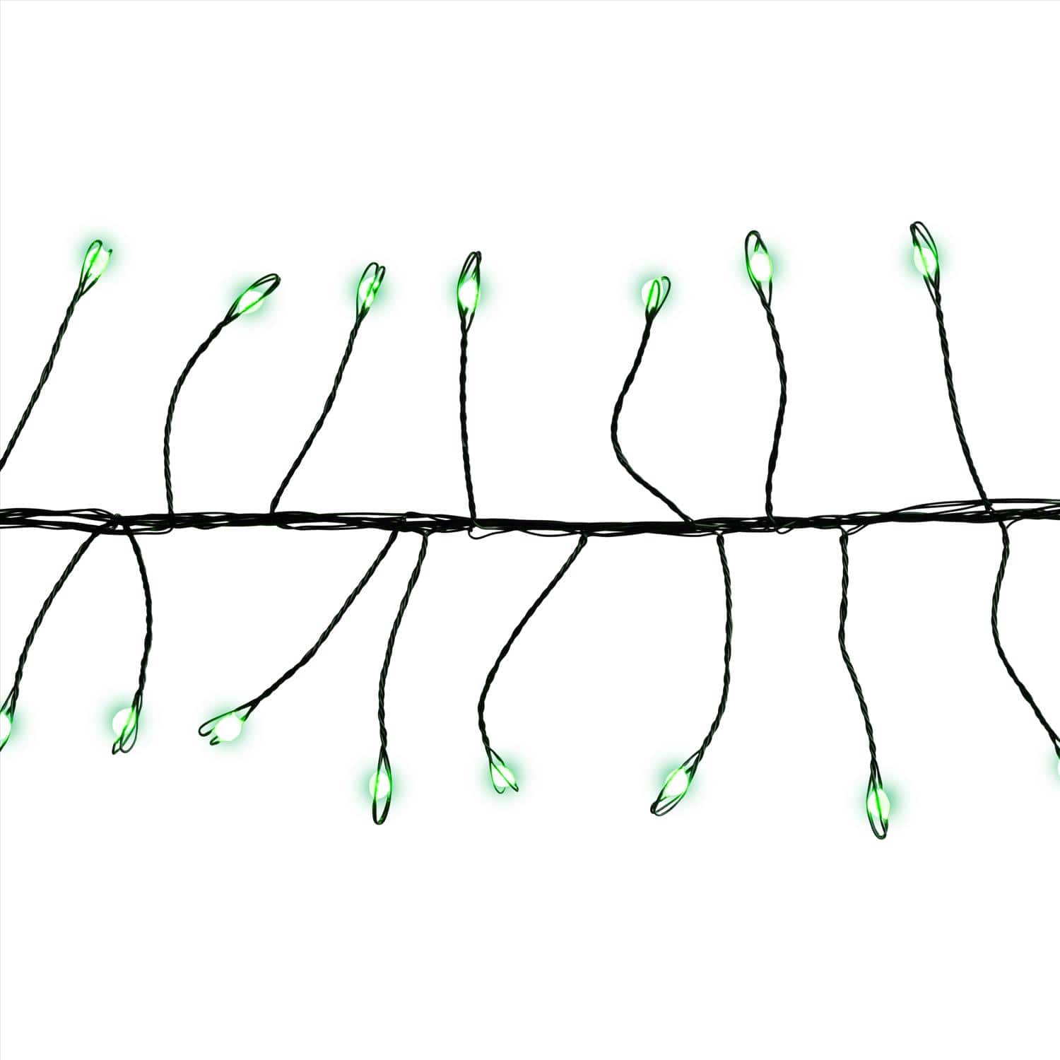 Celebrations - LED Big Seed Cluster Green 250 ct String Christmas Lights 10 ft.
