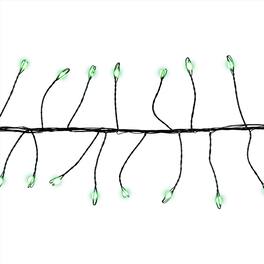 Celebrations - LED Big Seed Cluster Green 250 ct String Christmas Lights 10 ft.