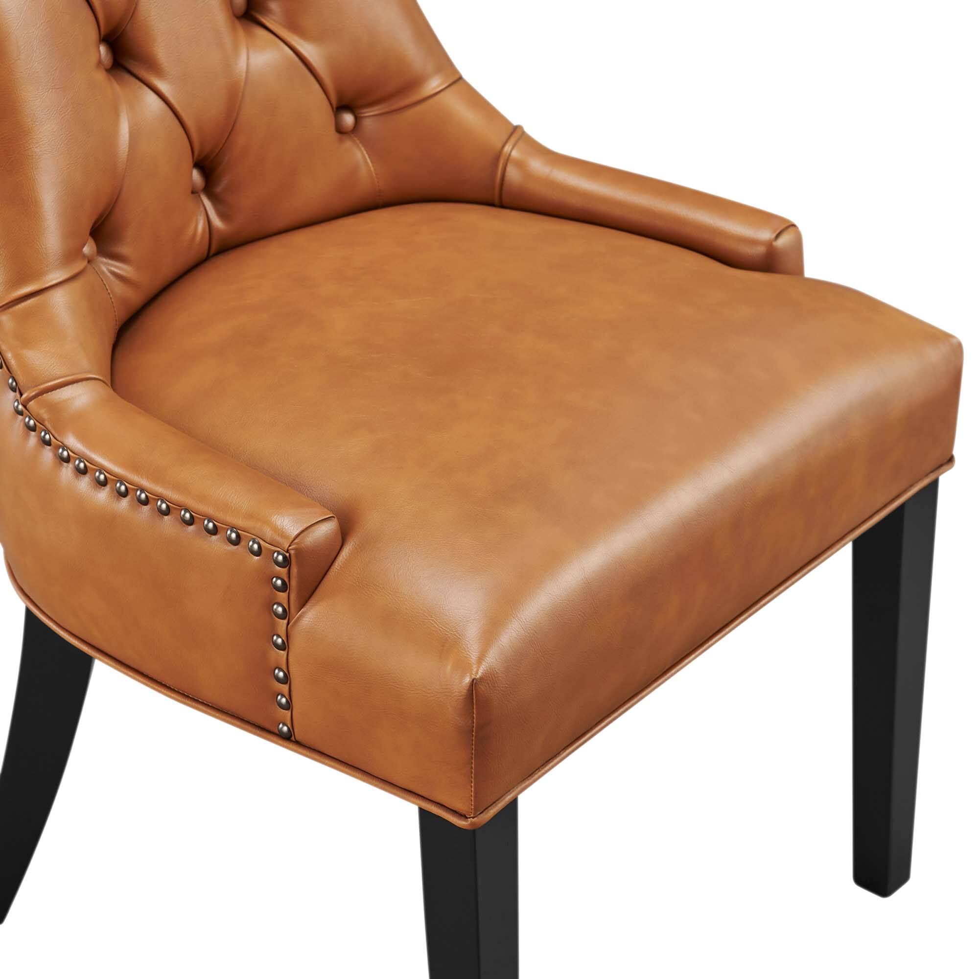 Alt View 2. Modway - Regent Tufted Vegan Leather Dining Chair by Modway - Brown.
