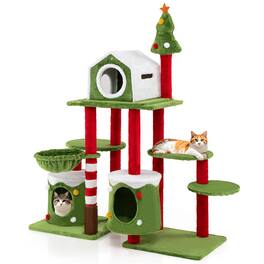 Kadyn - Cat Scratching Tower,Cat Tree, 58 Inch Tall Cat Tree Tower Multi-level Pet Climbing and Jumping Tower Furniture - Green