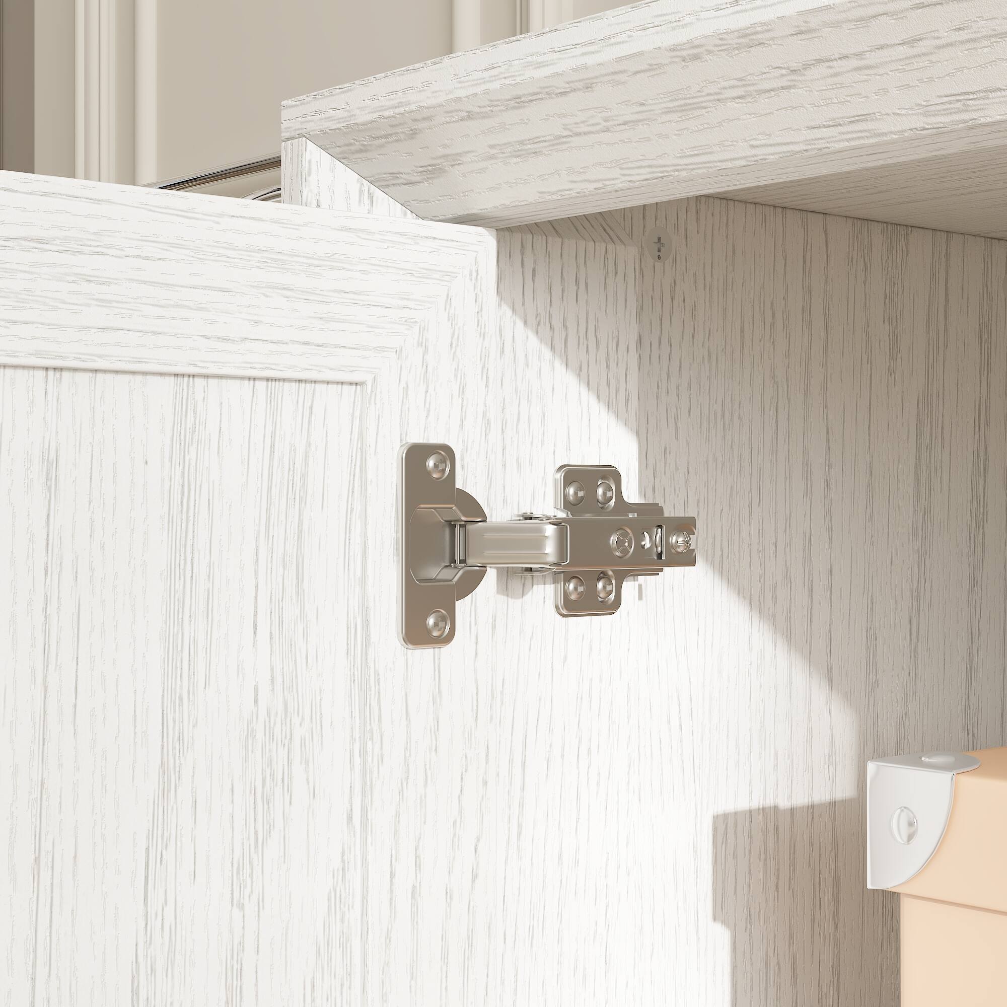 Alt View 1. Famapy - Traditional Upto 70" TV Stand with Cable Management Storage Cabinets & Open Shelves – Classic Media Console - White.