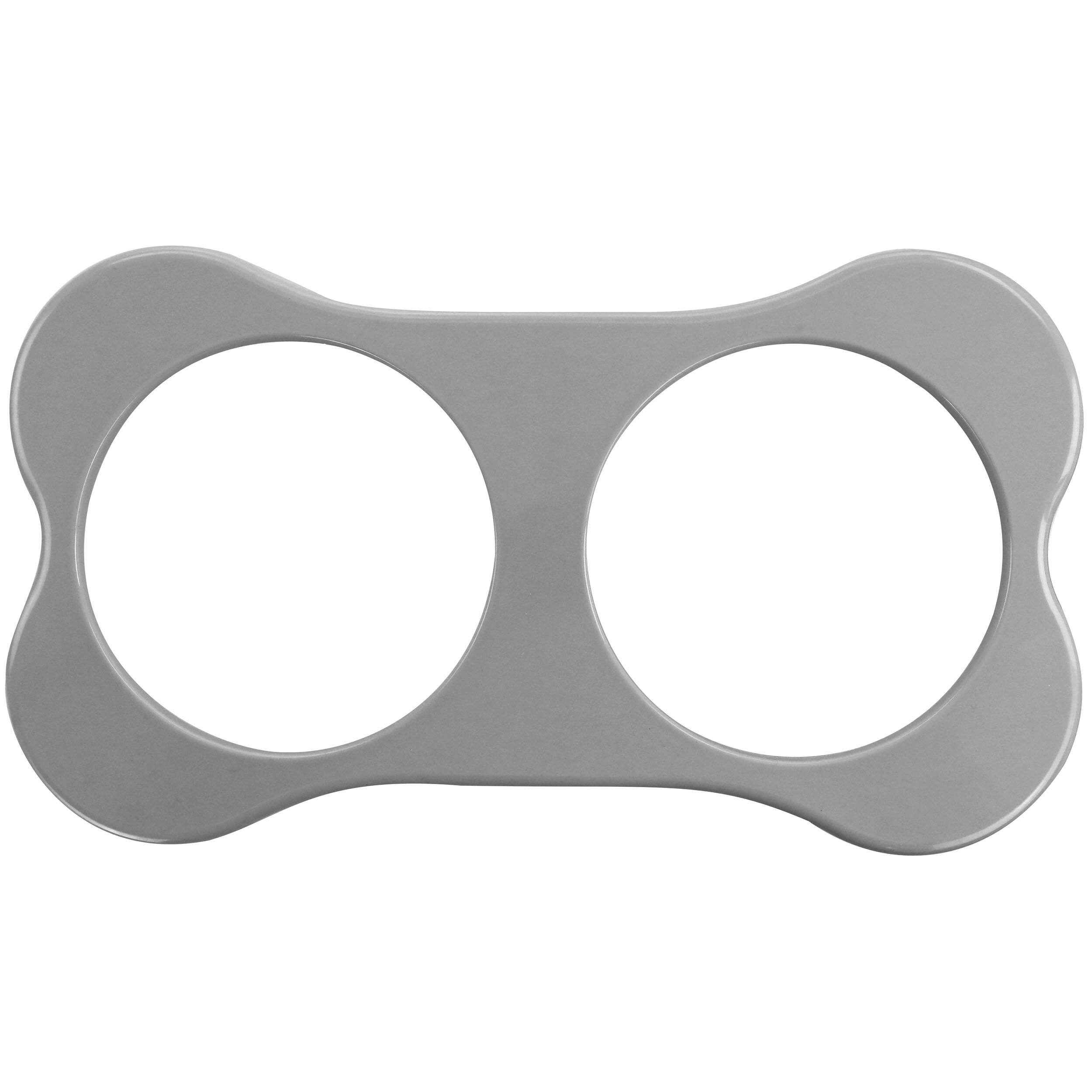 Alt View 2. Gibson - Gibson Home Bow Wow Meow 3 Piece Elevated Pet Bowl Dinner Set in Grey - Gray.