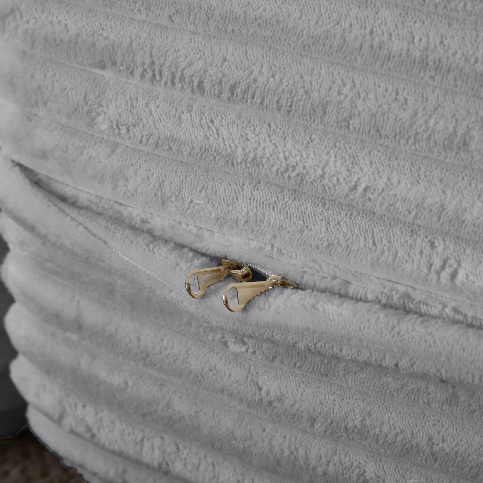 Alt View 10. GOODSILO - Convertible Plush Corduroy Floor Sleeper Sofa with Dual Pillows for Living Room and Guest Use - Light Grey.