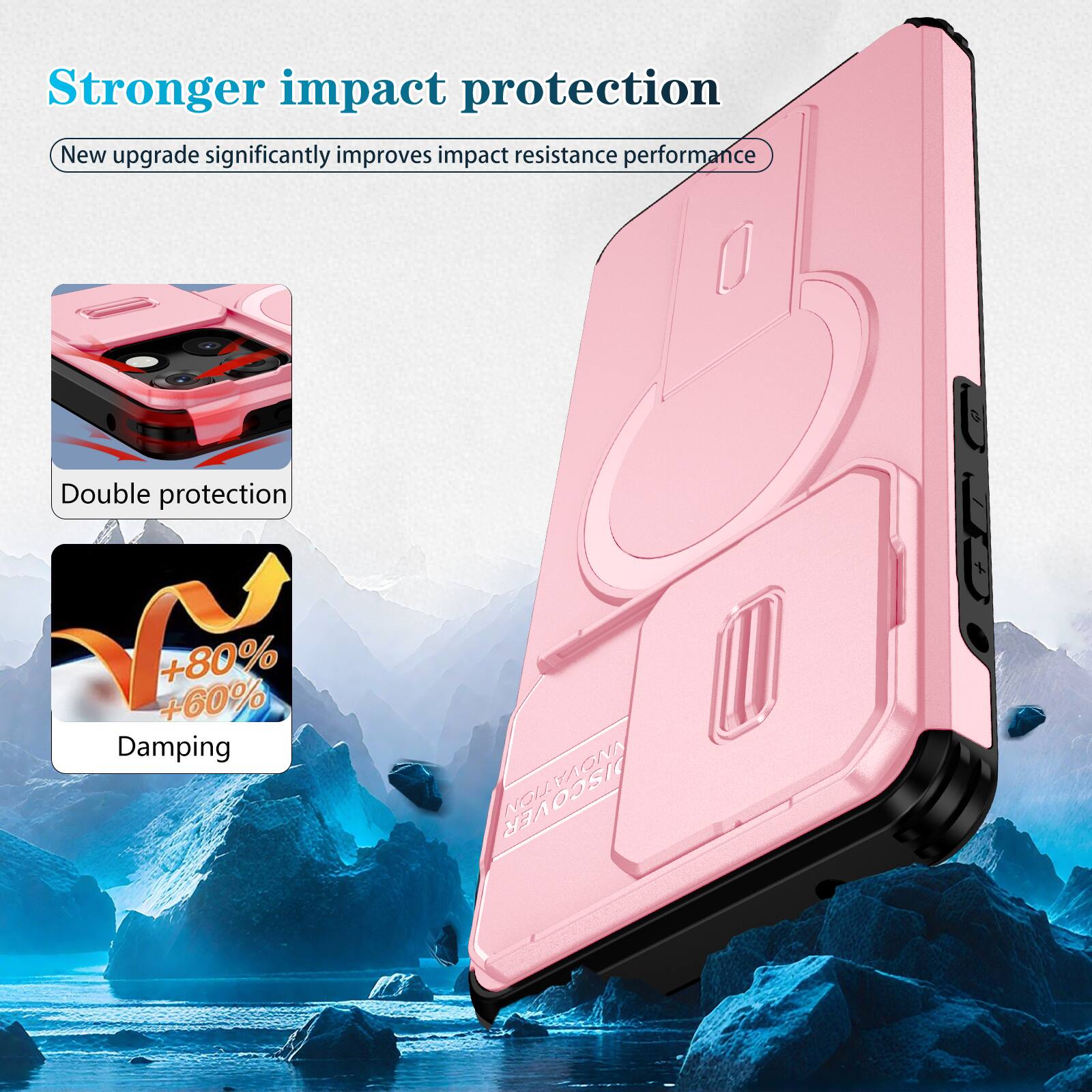 Stronger impact protection  
New upgrade significantly improves impact resistance performance  
Double protection  
+80% +60% Damping  
NOLATAONY