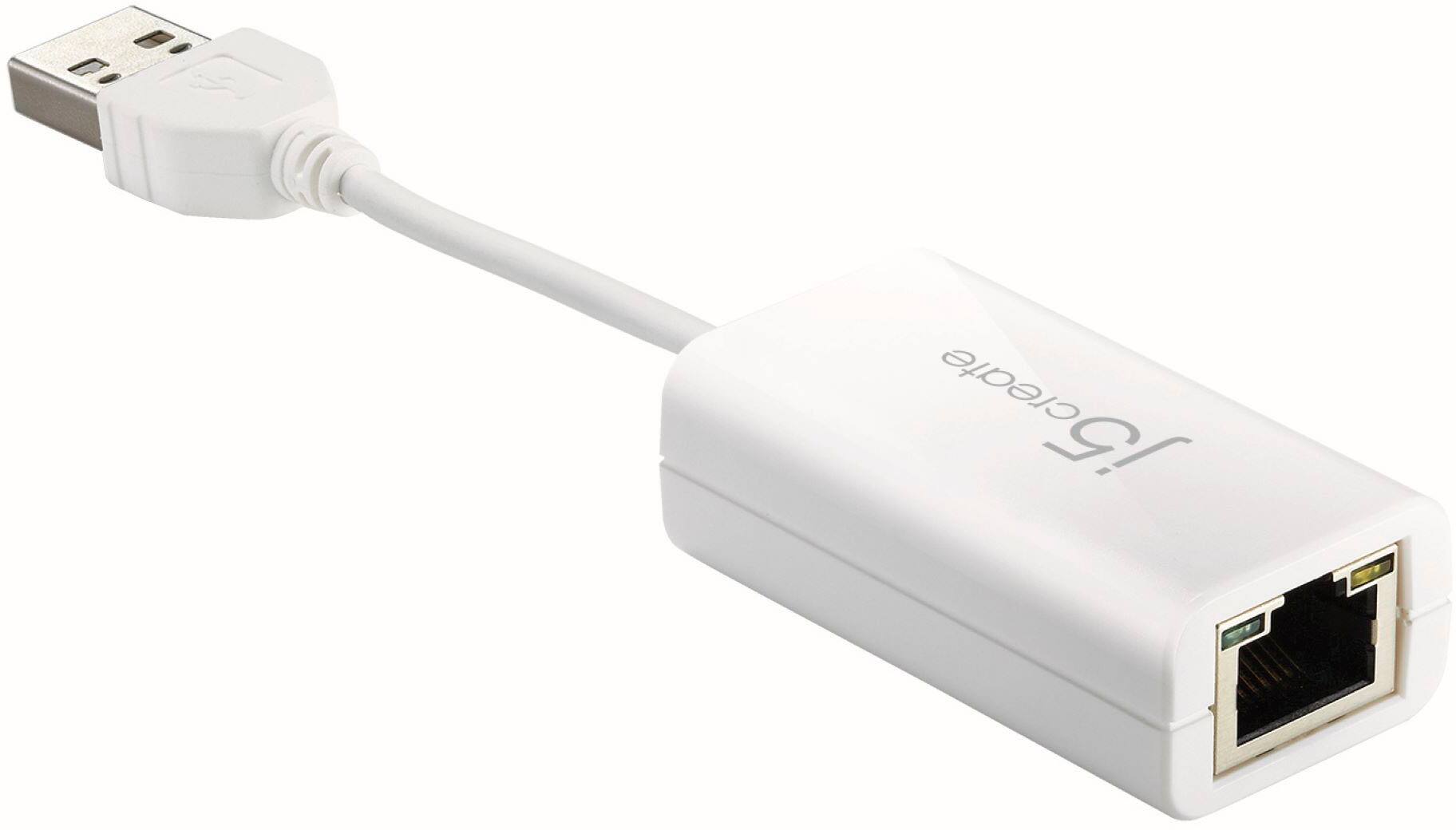 Alt View 11. j5create - USB™ 2.0 Ethernet Adapter - White.