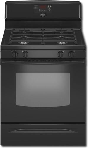 Front Standard. Maytag - 30" Self-Cleaning Freestanding Gas Convection Range - Black.