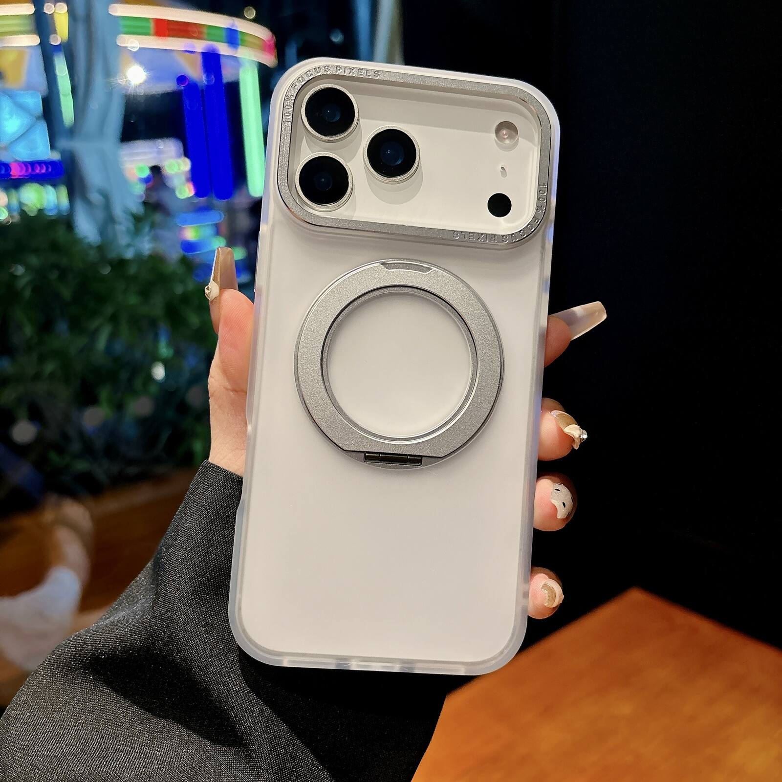 Dteck - Frosted Magnetic Case for Apple iPhone 17 Pro with 360 Rotating Kickstand, Shockproof Anti-Drop Protective Cover - White price history on PriceWatchPro