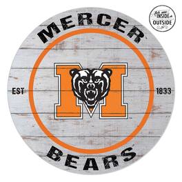 Jardine - Mercer Bears 20'' x 20'' Indoor/Outdoor Weathered Circle Sign - White