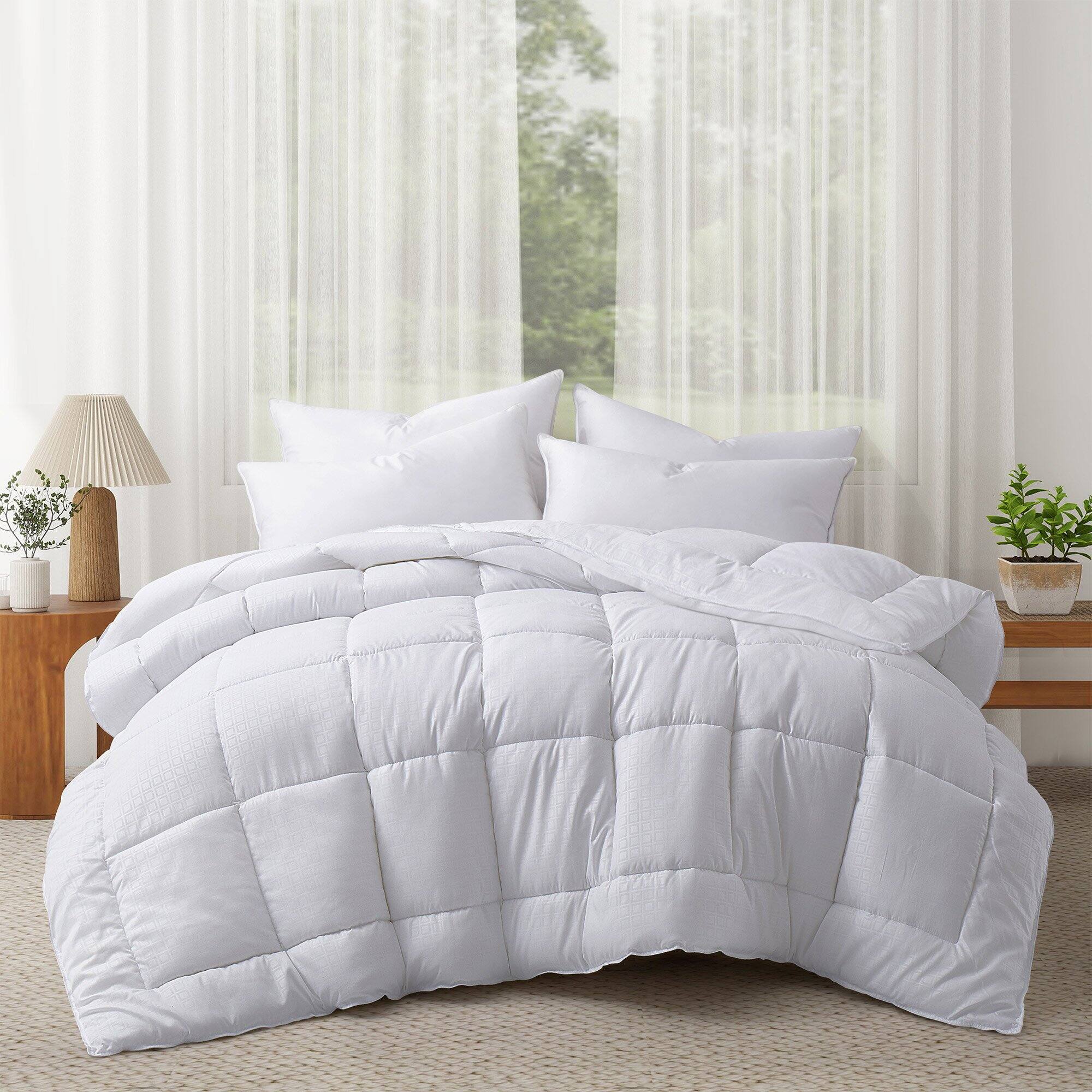 Peace Nest - All Season Down Alternative Comforter Duvet Insert with Soft Microfiber Shell - Full - White