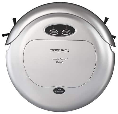 Front. Techko Maid - Super Maid Robotic Vacuum - Silver.
