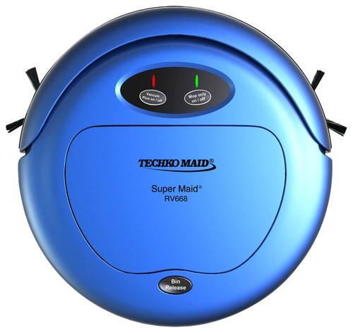 Front. Techko Maid - Super Maid Robotic Vacuum - Blue.
