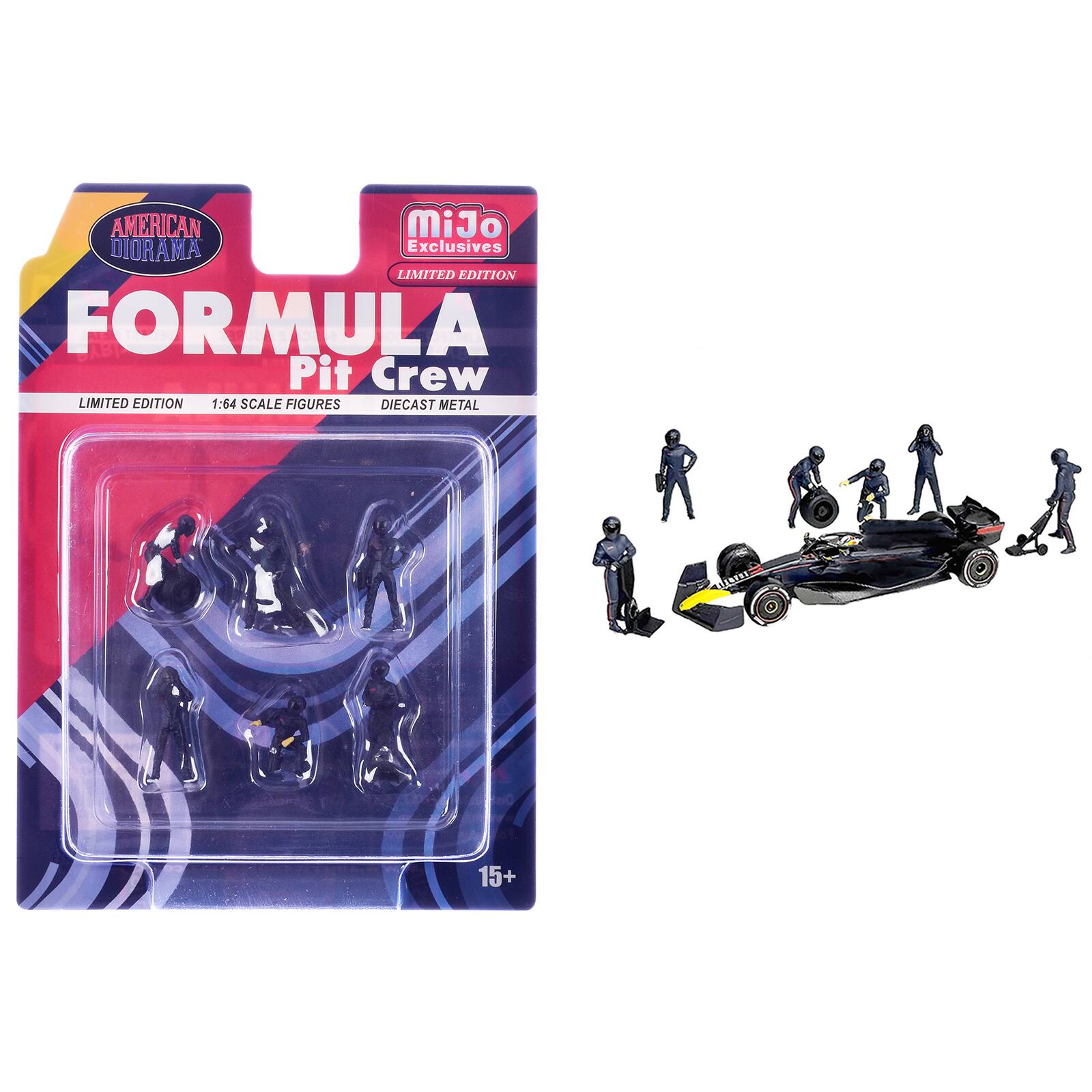 """Formula Pit Crew – Team Blue"" 6 piece Diecast Figure Set (6 Figures) Ltd Ed for 1/64 Scale Models by American Diorama" price history on PriceWatchPro