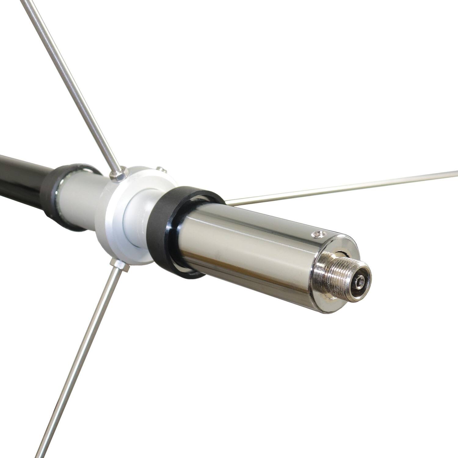 Alt View 2. Tram - 200-Watt Dual-Band 3-Section Fiberglass Base Antenna, 50-Ohm UHF SO-239 Connector, 17-Ft Tall - Black.