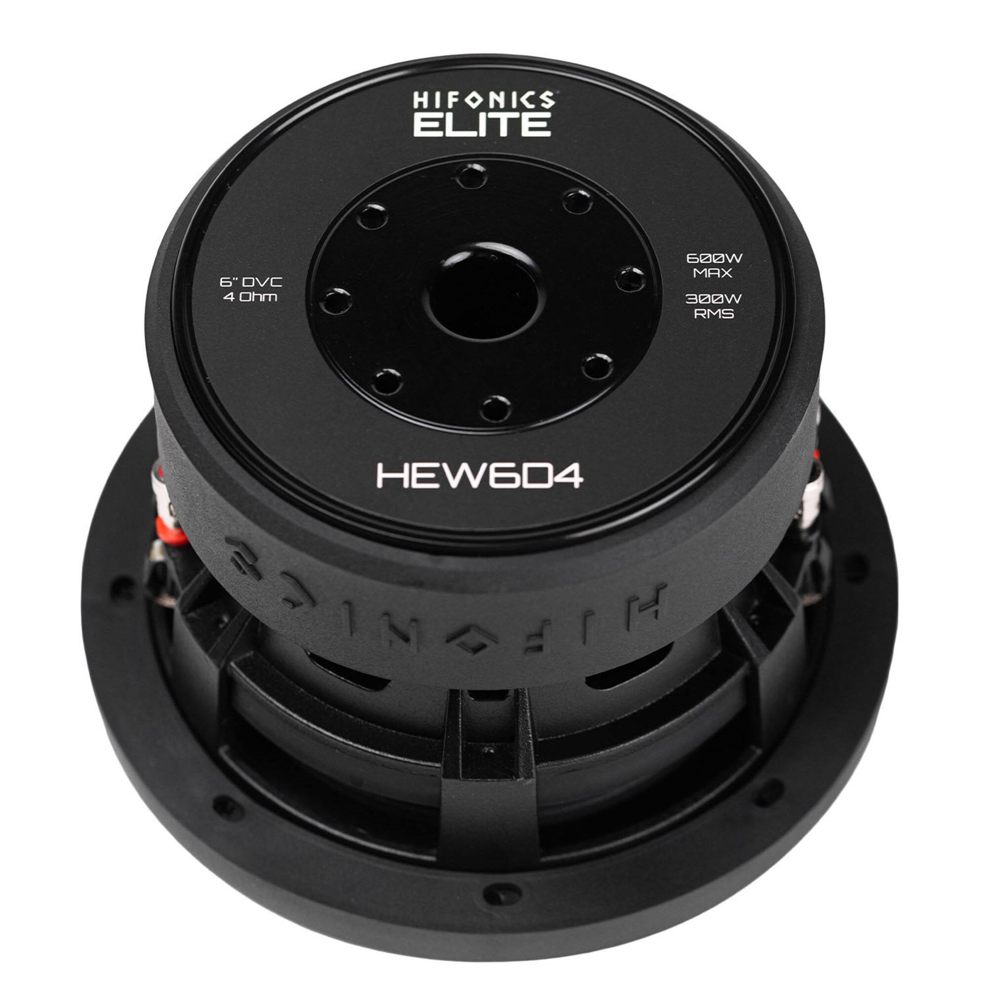 HIFONICS ELITE  
6" DVC  
4 Ohm  
600W MAX  
300W RMS  
HEW604