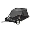 Front. VEVOR - 42-inch Lawn Sweeper Tow Behind, 12 cu.ft. Large Pull Behind Grass Sweeper, Heavy Duty Leaf & Grass Collector - Black.