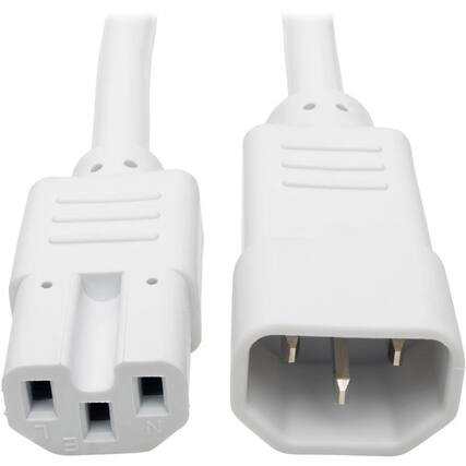 Front. Tripp Lite - Tripp Lite by Eaton Power Cord C14 to C15 - Heavy-Duty 15A 250V 14 AWG 6 ft. (1.83 m) White - For PDU, UPS - 250 V AC - White.