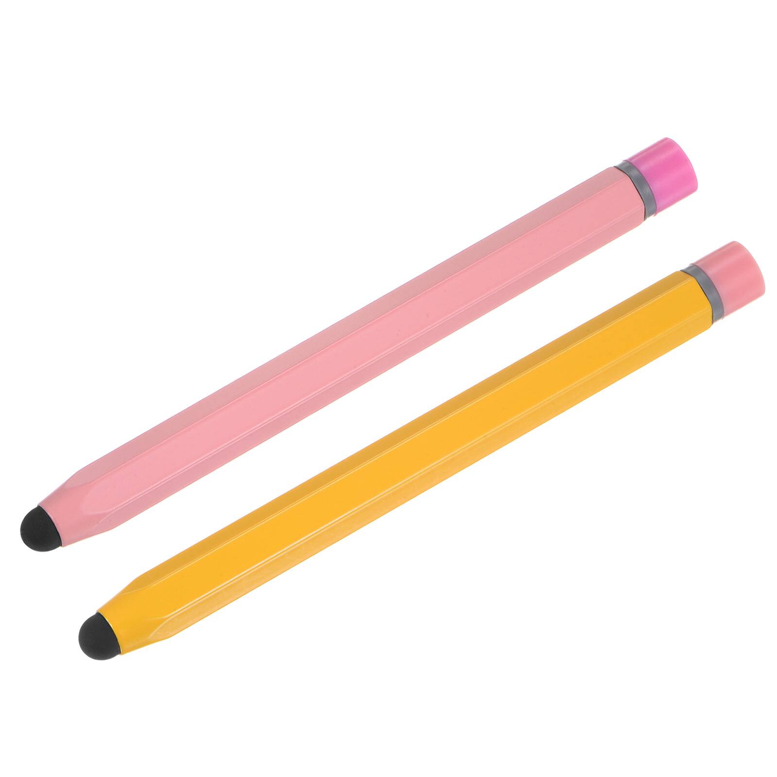 Unique Bargains - 2pcs Stylus Pens for Touch Screens Hexagon Crayon Stylus Pen Universal Capacitive Stylus for All Touch Screen Devices - Yellow Pink