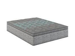 Glintex - 11" Hybrid Mattress, Pocket Coil Support, Medium Comfort, Twin XL Size - Grey/Blue