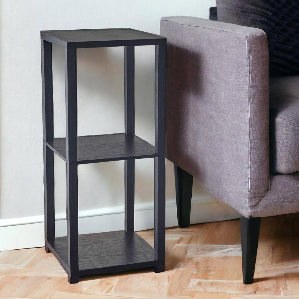 Angle. Hivvago - Hivvago 28 Inch Square End Table With Two Shelves - Black.