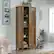 Left. Sauder - Pine Sliding 2-Door Storage Cabinet - Brown.