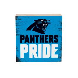 Evergreen Enterprises - Carolina Panthers 6" Square Fan Chant Wood Block Shelf Sign - Multicolor
