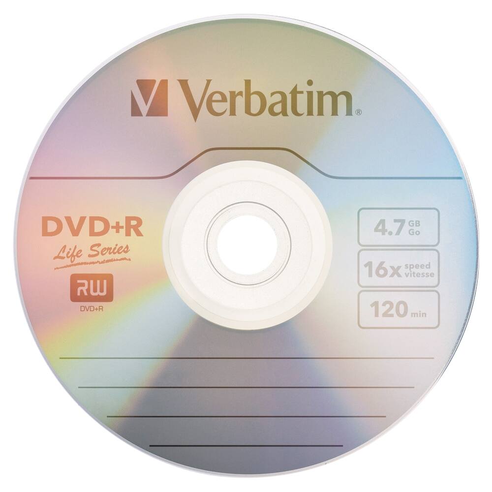 Alt View 11. Verbatim - Life Series 16x DVD+R Discs - Multicolor.