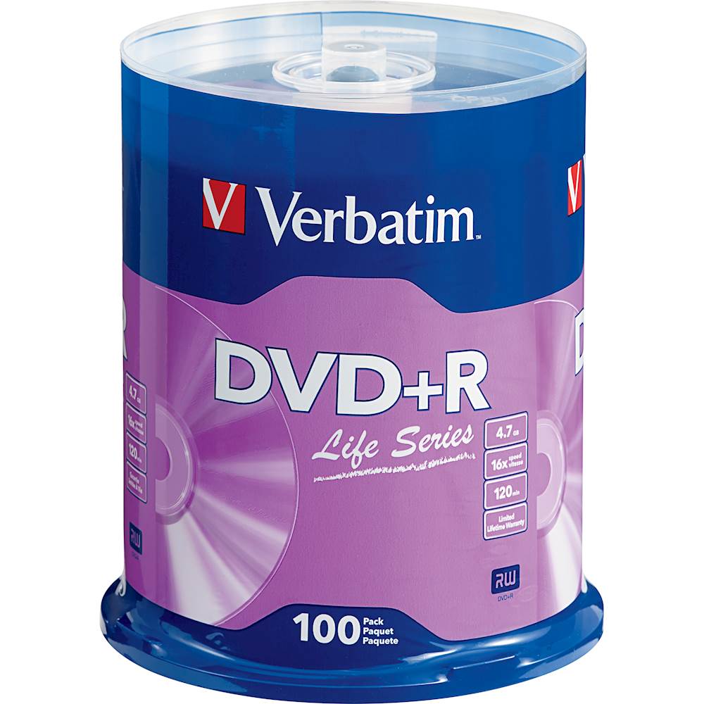 Bebida Fugaz enjuague Verbatim Life Series 16x DVD+R Discs (100-Pack) 97175 - Best Buy