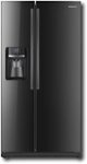 Front Standard. Samsung - 25.6 Cu. Ft. Side-by-Side Refrigerator with Thru-the-Door Ice and Water - Black.