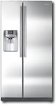 Front Standard. Samsung - 25.6 Cu. Ft. Side-by-Side Refrigerator with Thru-the-Door Ice and Water - Stainless-Steel.