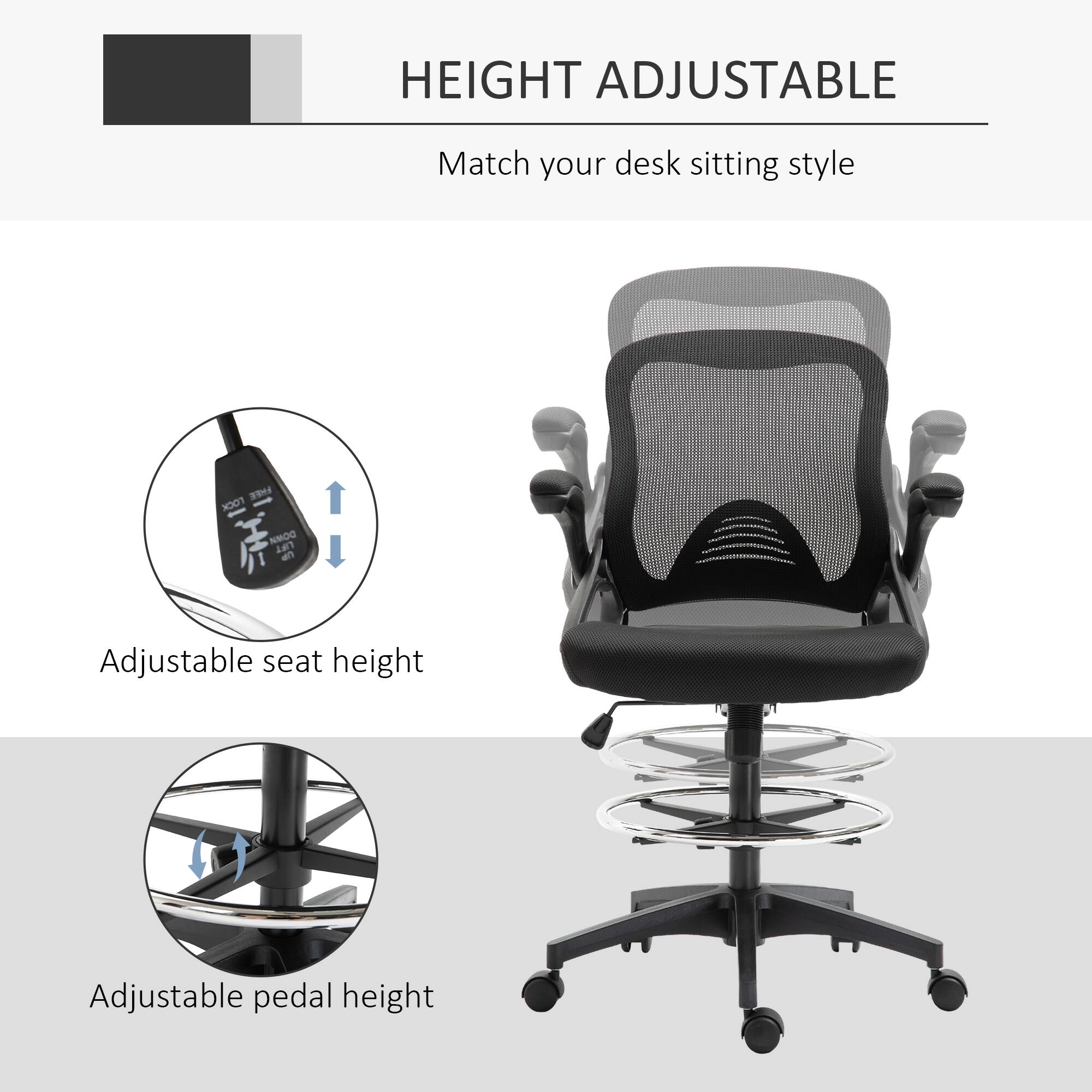 HEIGHT ADJUSTABLE
Match your desk sitting style
Adjustable seat height
Adjustable pedal height