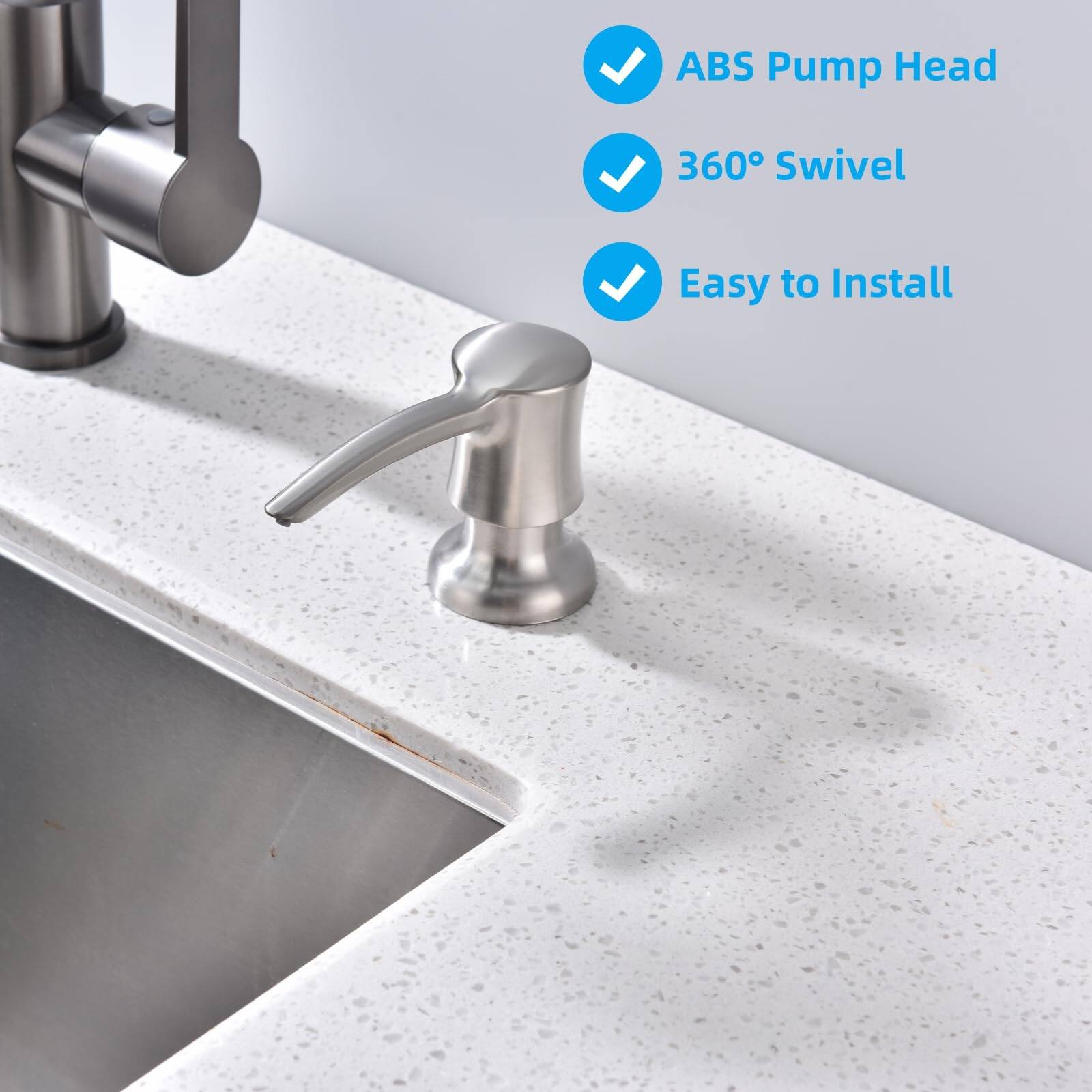 ABS Pump Head  
360° Swivel  
Easy to Install