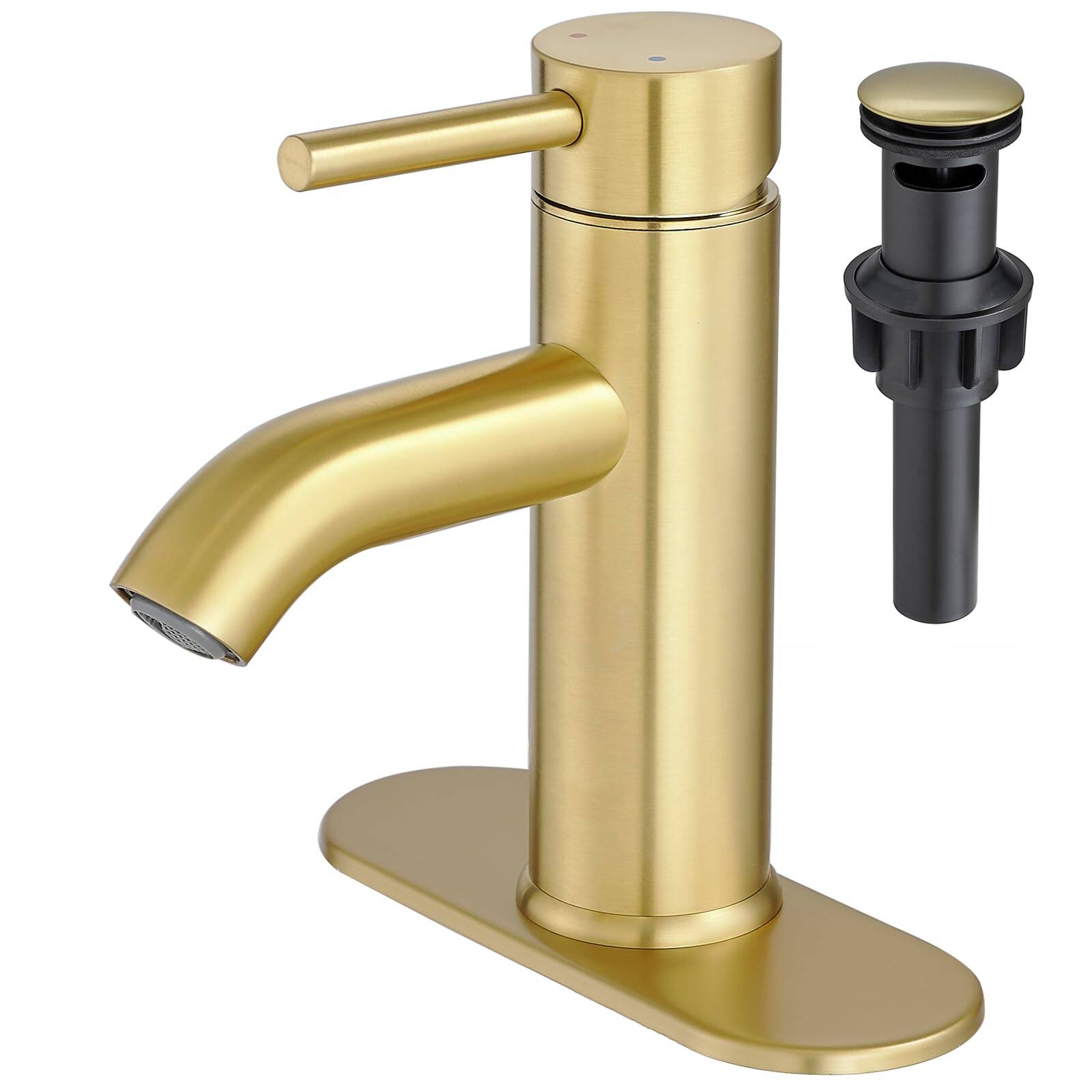 Paradigms Interiors Brushed Bathroom Faucet One Hole Modern Single ...