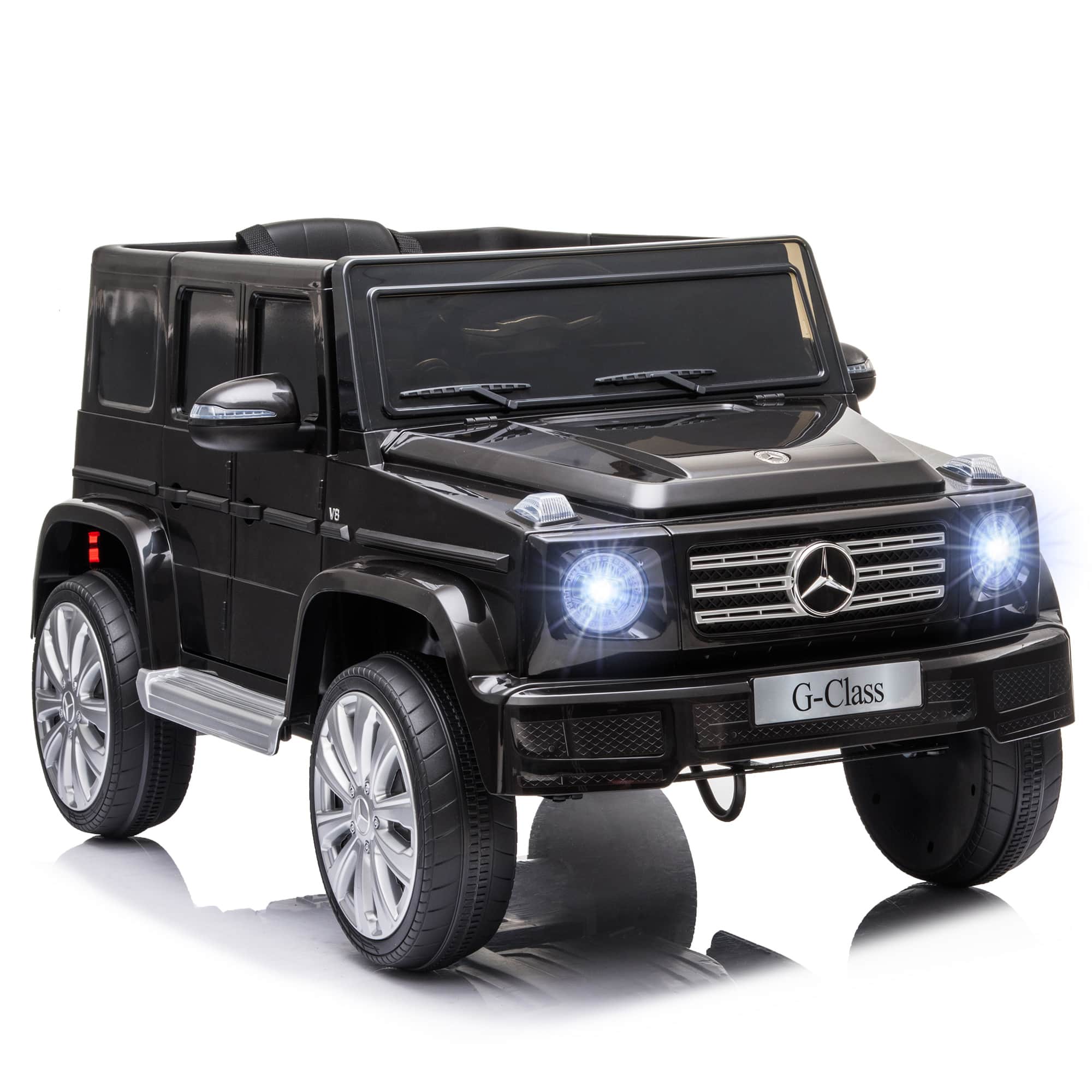Front. Aosom - 12V Kids Electric Car, Mercedes Benz G500 Licensed Ride on Truck with Remote, Headlights, Music, Suspension, Storage.