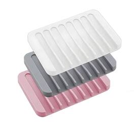 Kitcheniva - Kitchen Silicone Draining Soap Dish 3 Pcs - Multicolor