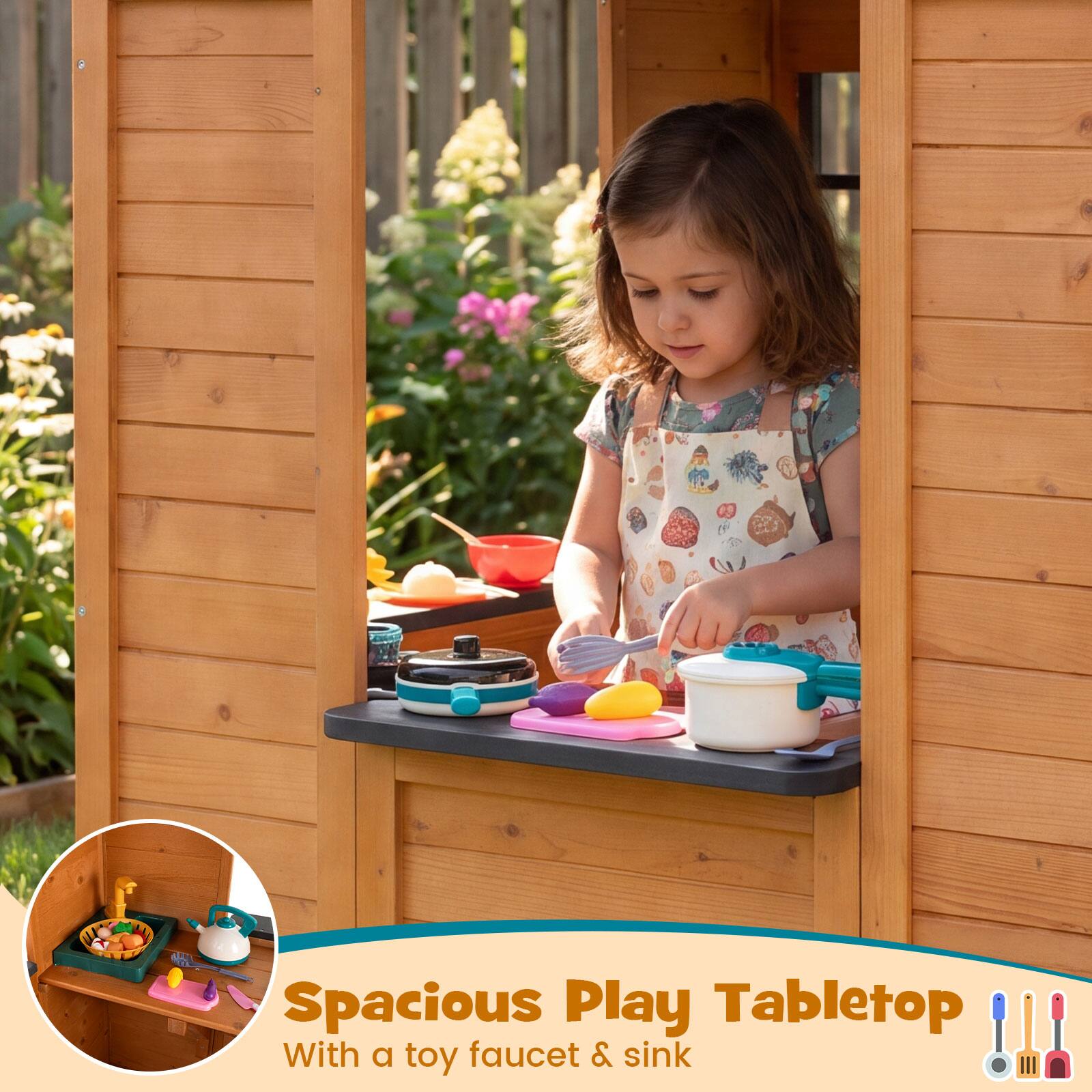 Spacious Play Tabletop With a toy faucet & sink
