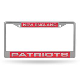 Rico Industries - New England Patriots Chrome Metal Laser Cut License Plate Frame - Multi
