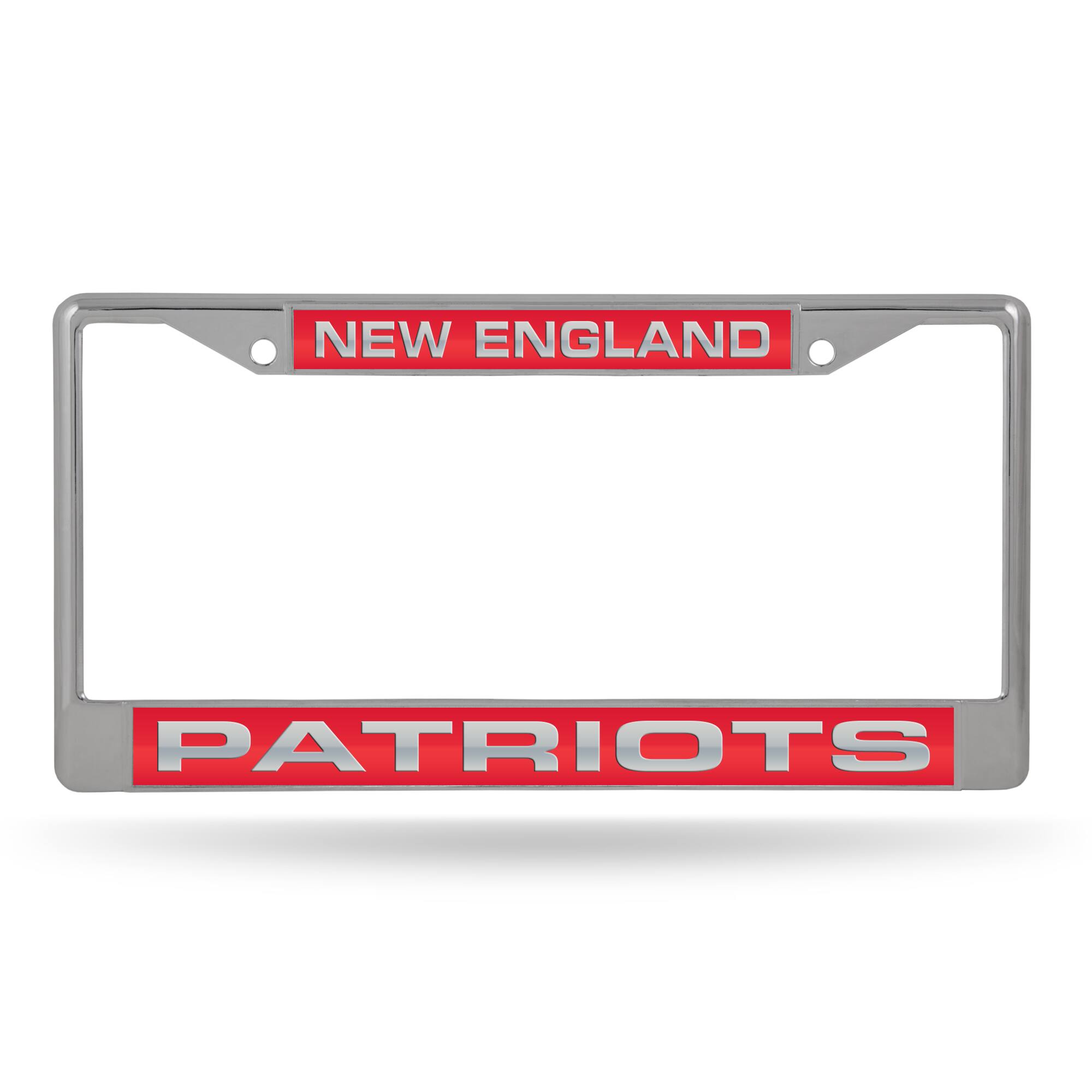 New England Football Patriots Chrome Metal Laser Cut License Plate Frame