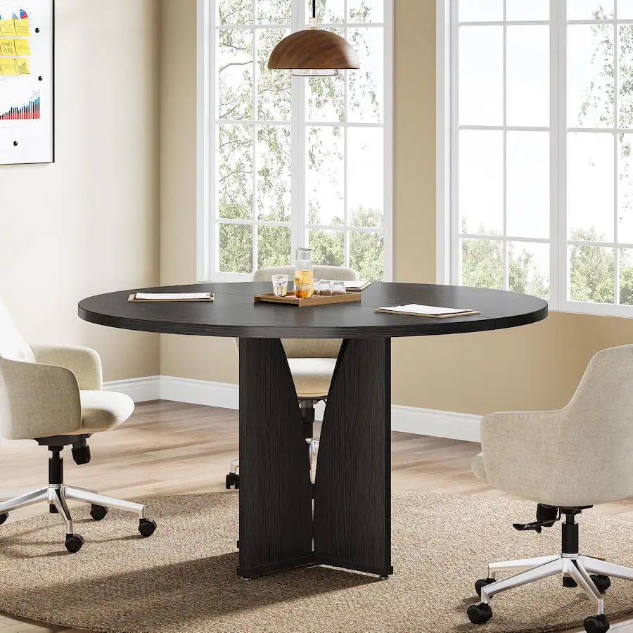 Conference Table Above Tribesigns Conference Table with Engineered Wood Construction, Space ...