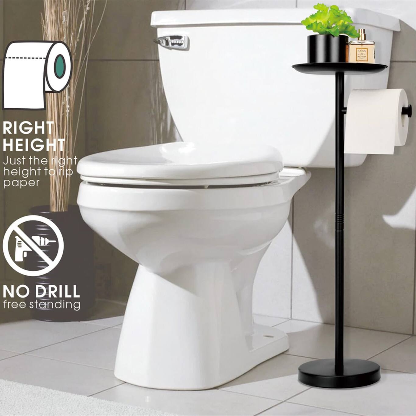 RIGHT HEIGHT  
Just the right height to rip paper  

NO DRILL  
free standing