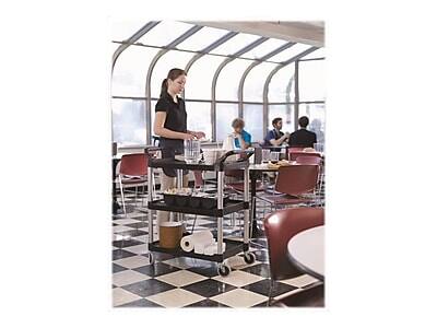 Alt View 4. RubberMaid - Rubbermaid 3-Shelf Plastic/Poly Mobile Utility Cart with Swivel Wheels - Black.