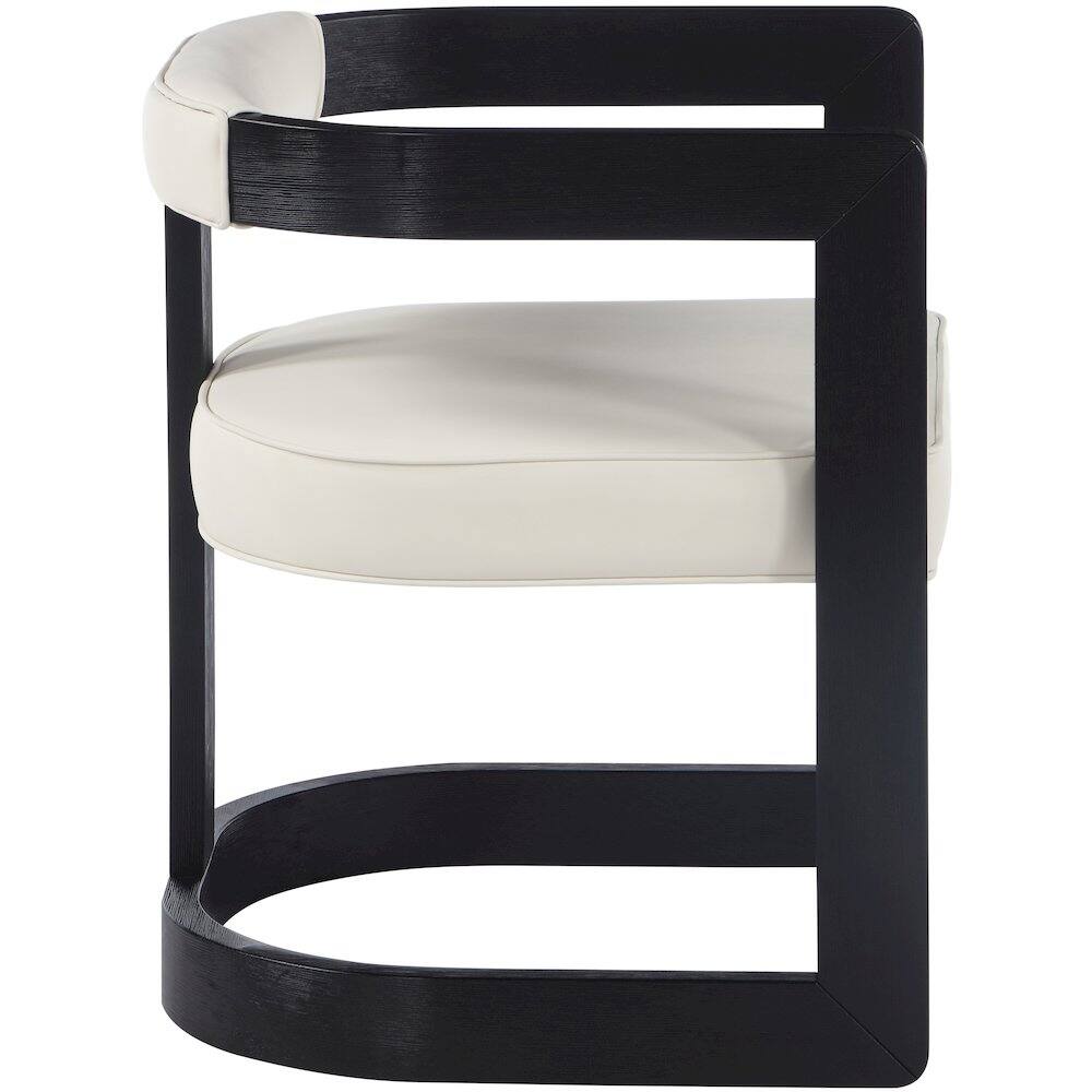 Alt View 3. Meridian Furniture - Manchester Cream Vegan Leather Dining Chair - Beige.