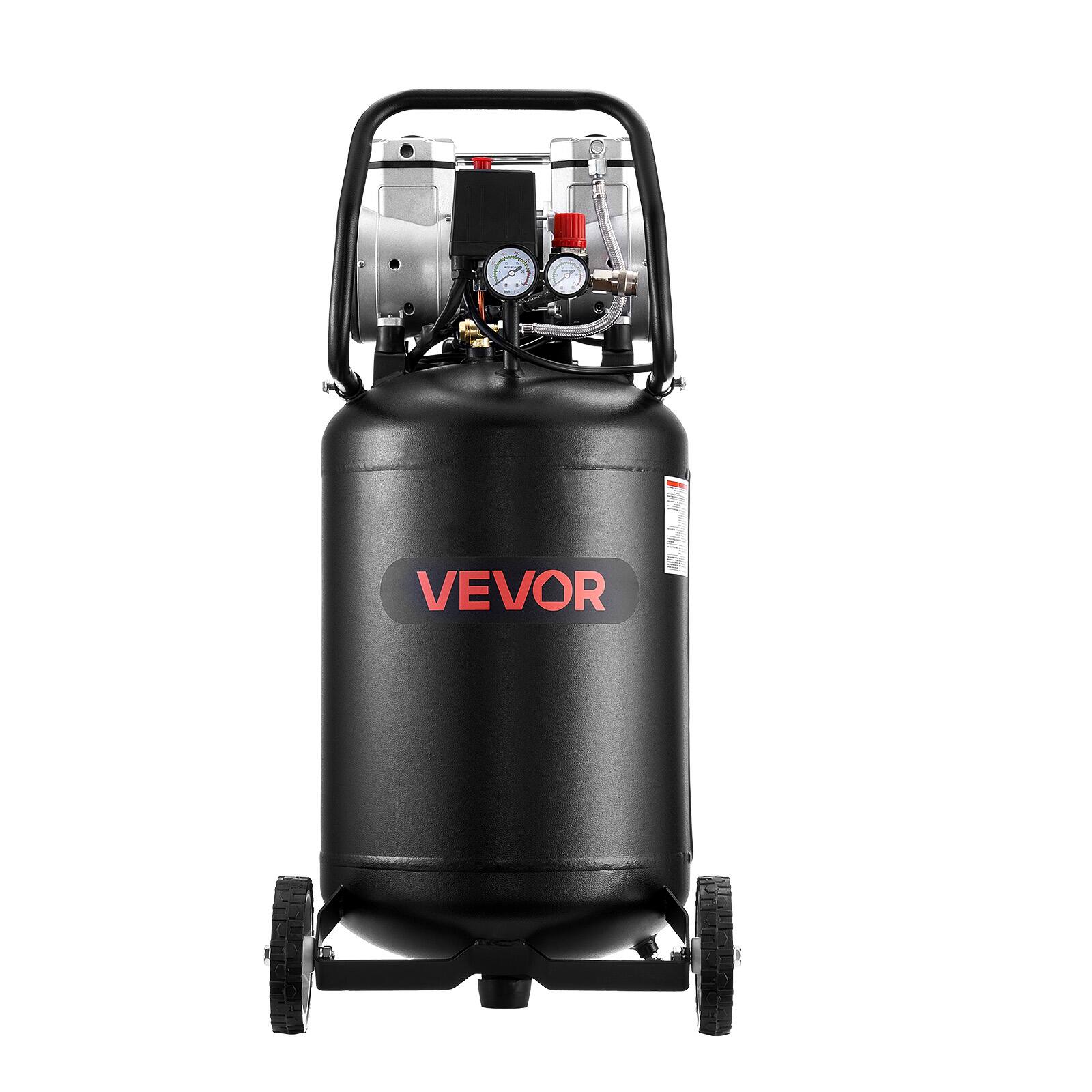 Alt View 5. VEVOR - 10-Gallon Air Compressor, 2HP 4.8 SCFM at 90PSI, Max 125PSI Pressure Oil-Free Air Compressor Tank, Portable on Wheels - Black;Orange.