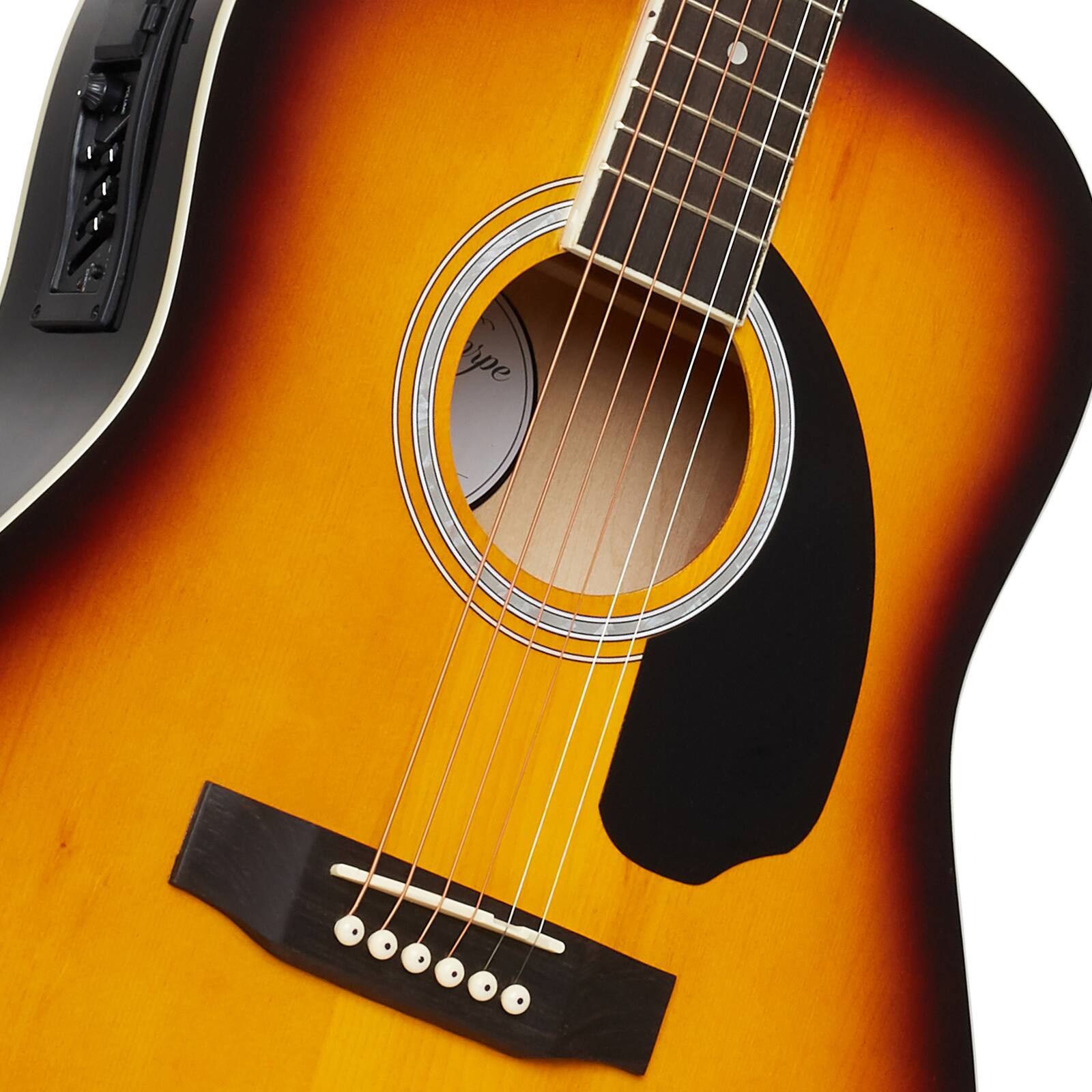 Alt View 3. Ashthorpe - Full-Size Dreadnought Acoustic-Electric Guitar Bundle - Tonewoods - Sunburst.