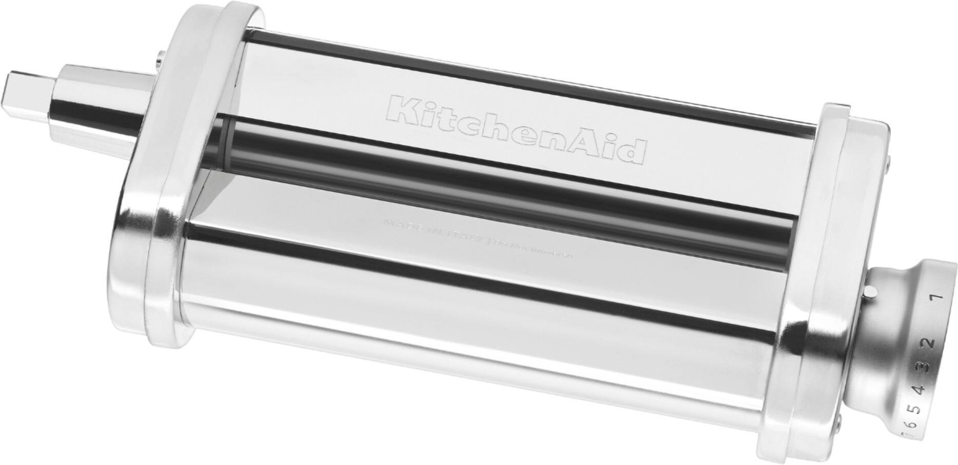 Angle. KitchenAid - KSMPSA Pasta Sheet Roller for Most KitchenAid Stand Mixers - Silver.
